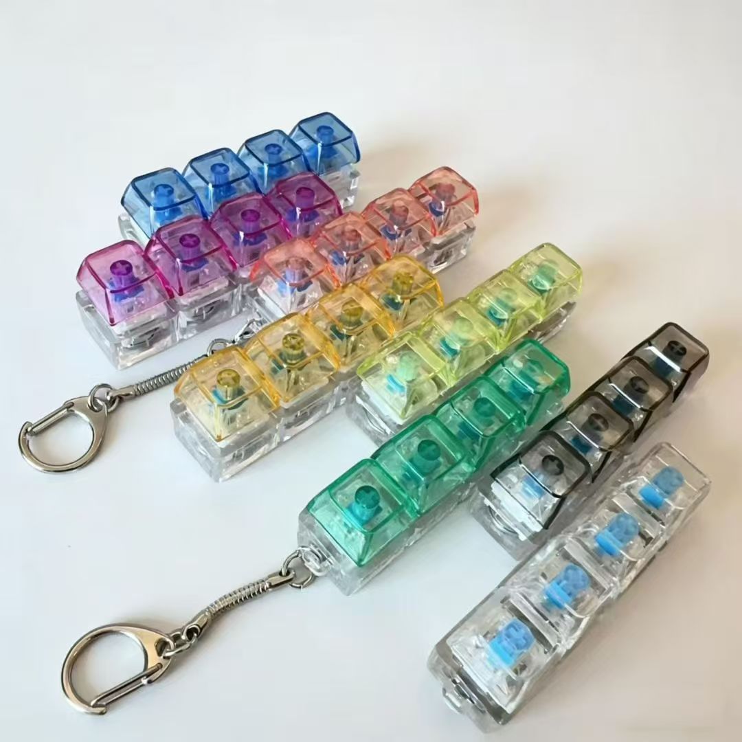 4-Key Mechanical Luminous Keychain Stress Relief Toy veloura
