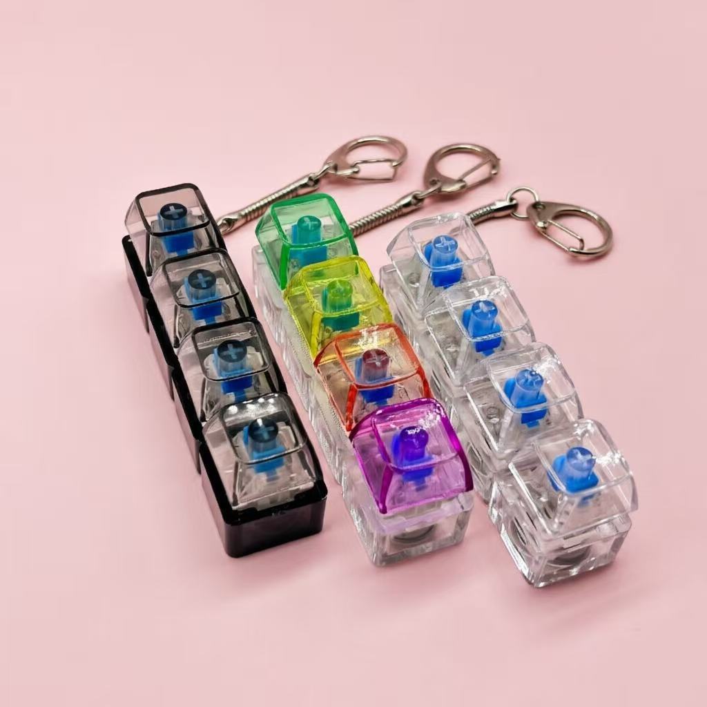 4-Key Mechanical Luminous Keychain Stress Relief Toy veloura