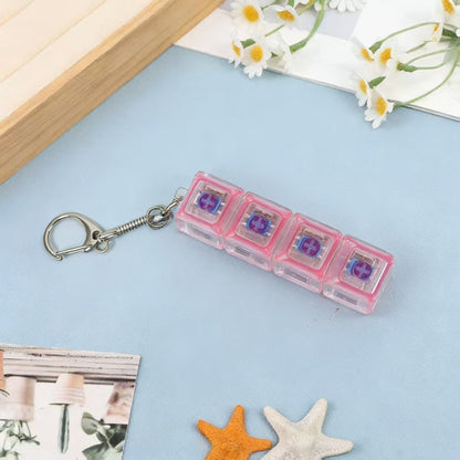 4-Key Mechanical Luminous Keychain Stress Relief Toy veloura