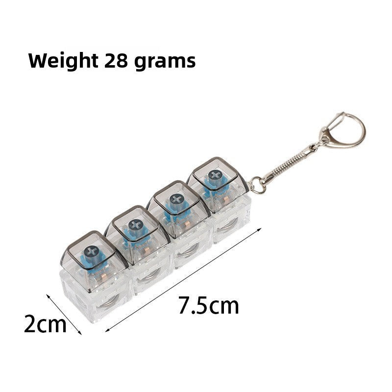 4-Key Mechanical Luminous Keychain Stress Relief Toy veloura