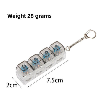 4-Key Mechanical Luminous Keychain Stress Relief Toy veloura