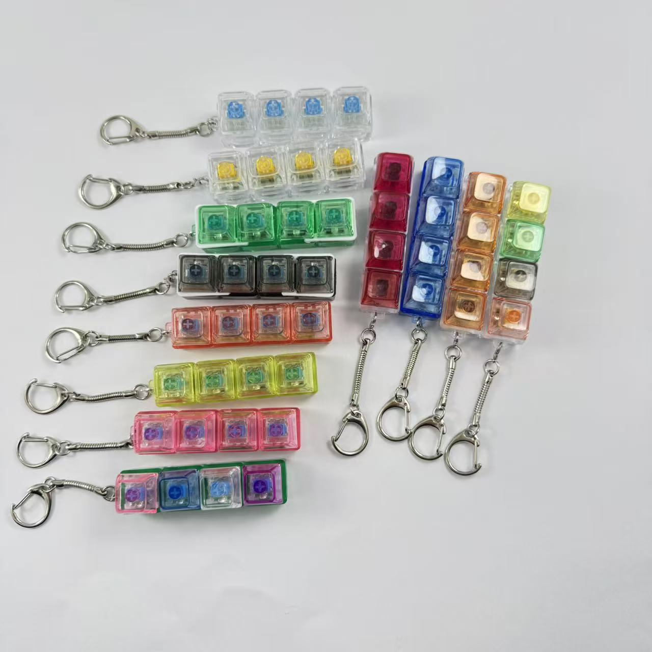 4-Key Mechanical Luminous Keychain Stress Relief Toy veloura