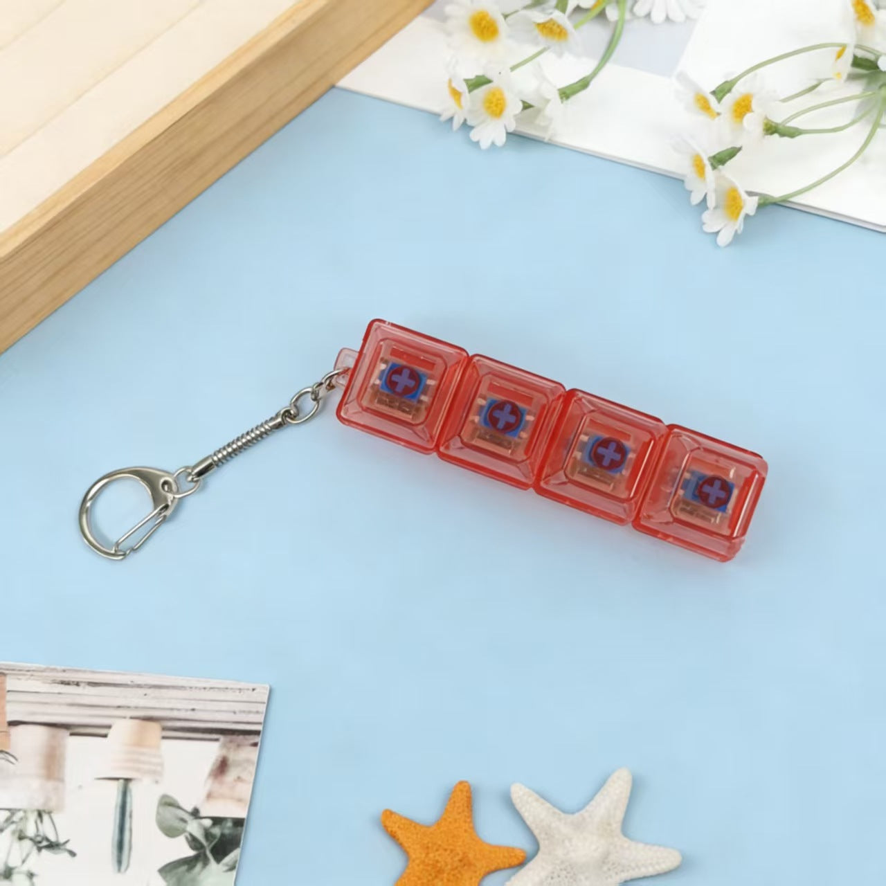 4-Key Mechanical Luminous Keychain Stress Relief Toy veloura