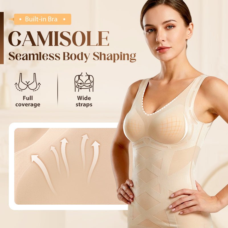 Seamless Body Shaping Camisole with Built - in Bra - veloura