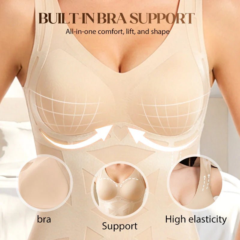 Seamless Body Shaping Camisole with Built - in Bra - veloura