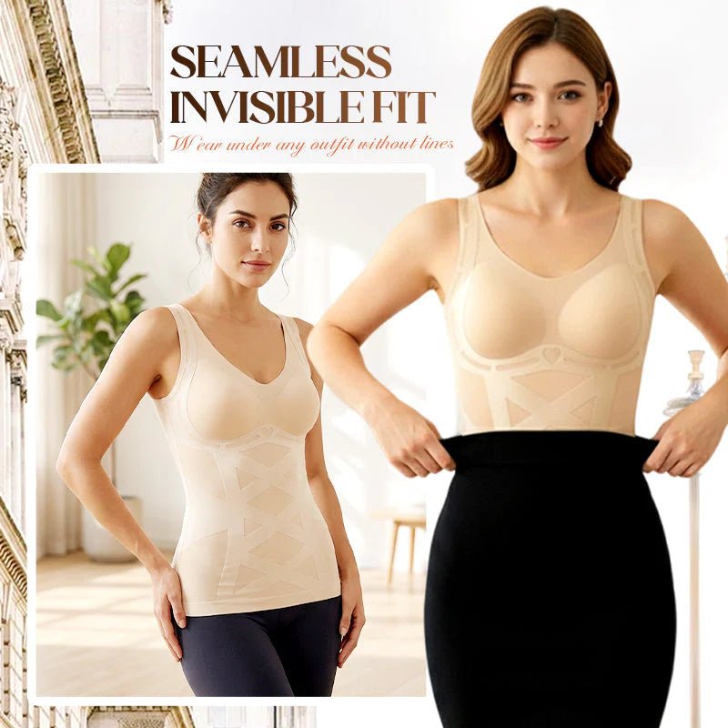 Seamless Body Shaping Camisole with Built - in Bra - veloura